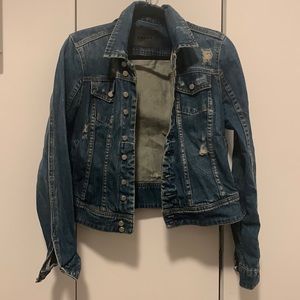 Denim jacket, slightly distressed detailing
